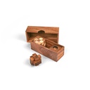 3 puzzles in a wooden box
