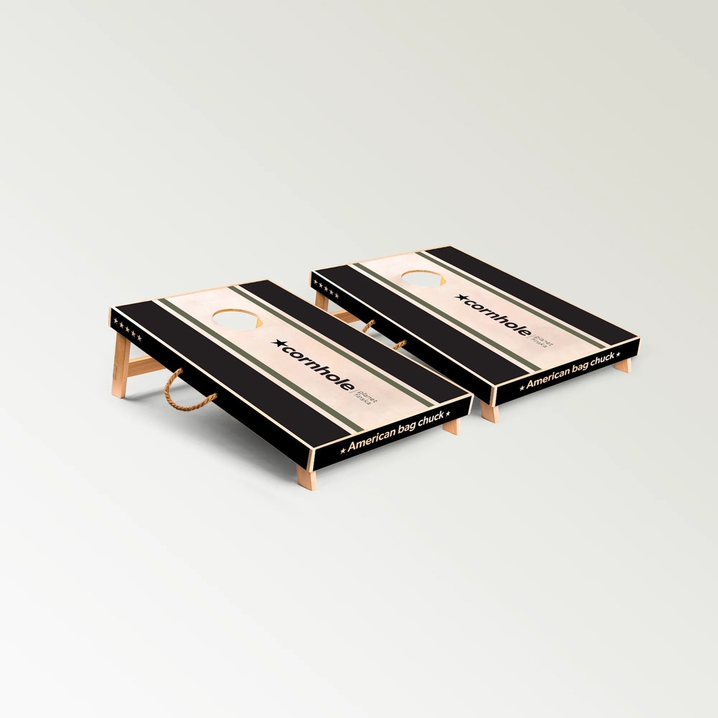 Cornhole Bushman Black - Double Board Set