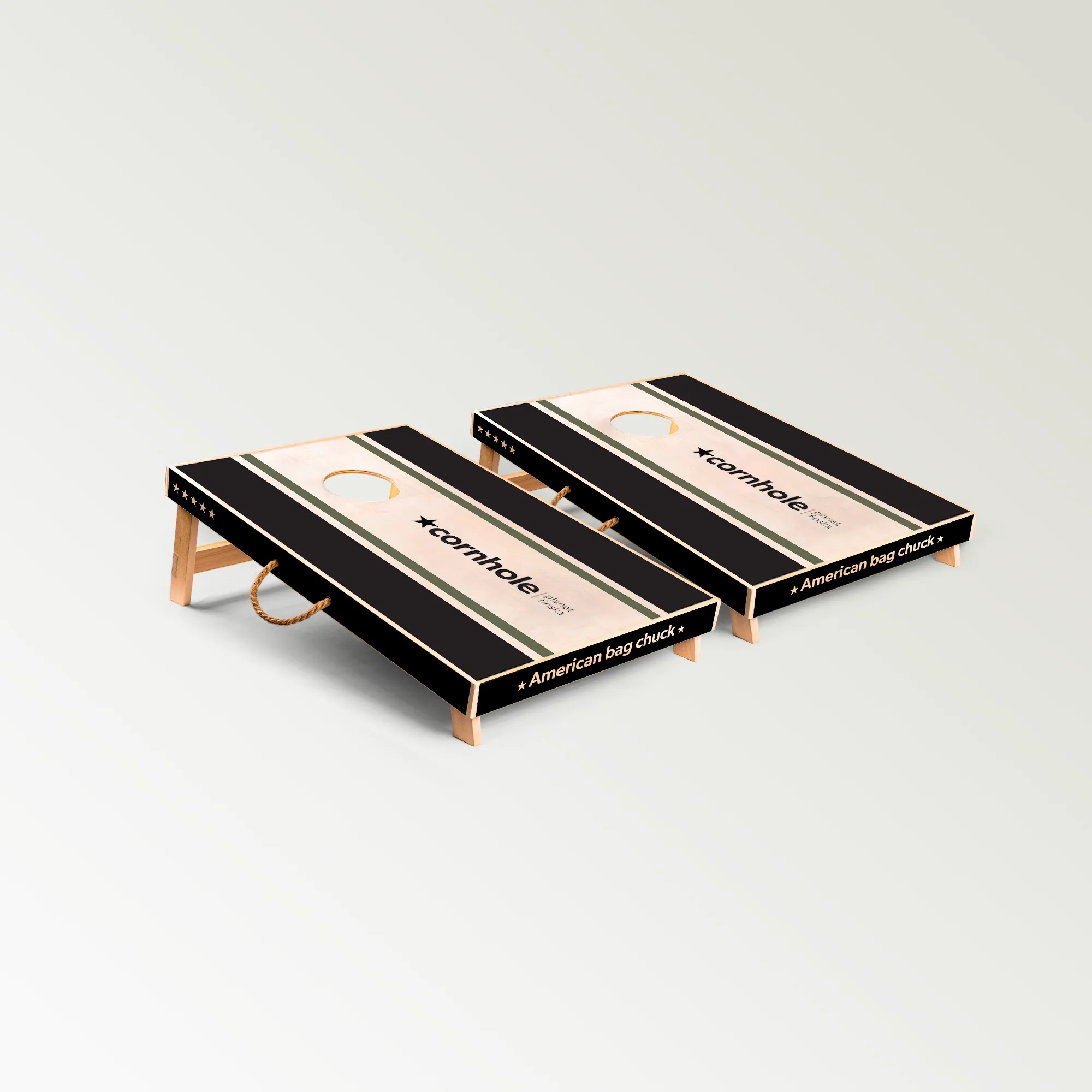 Cornhole Bushman Black - Double Board Set