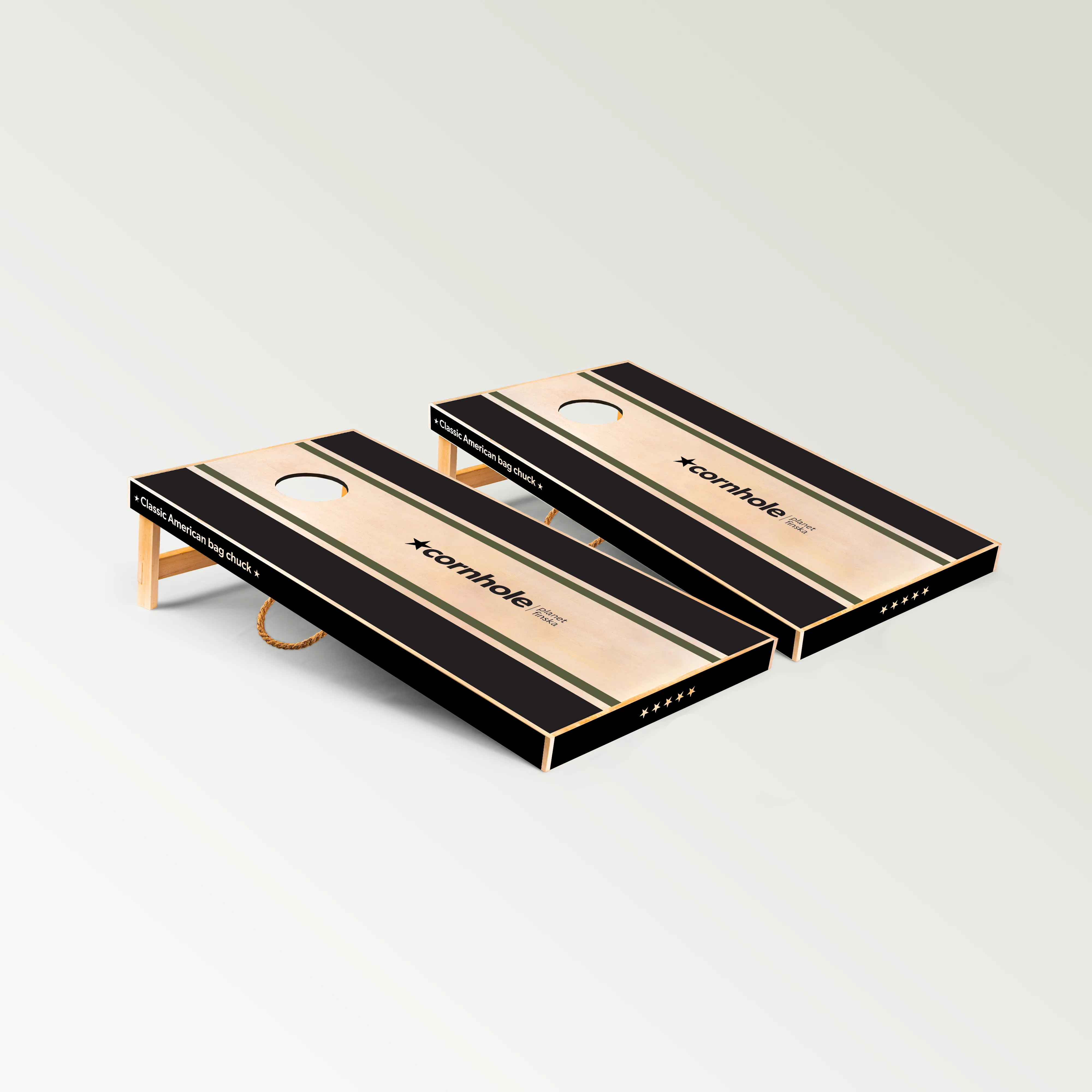 Cornhole Bushman Black - Double Board Set